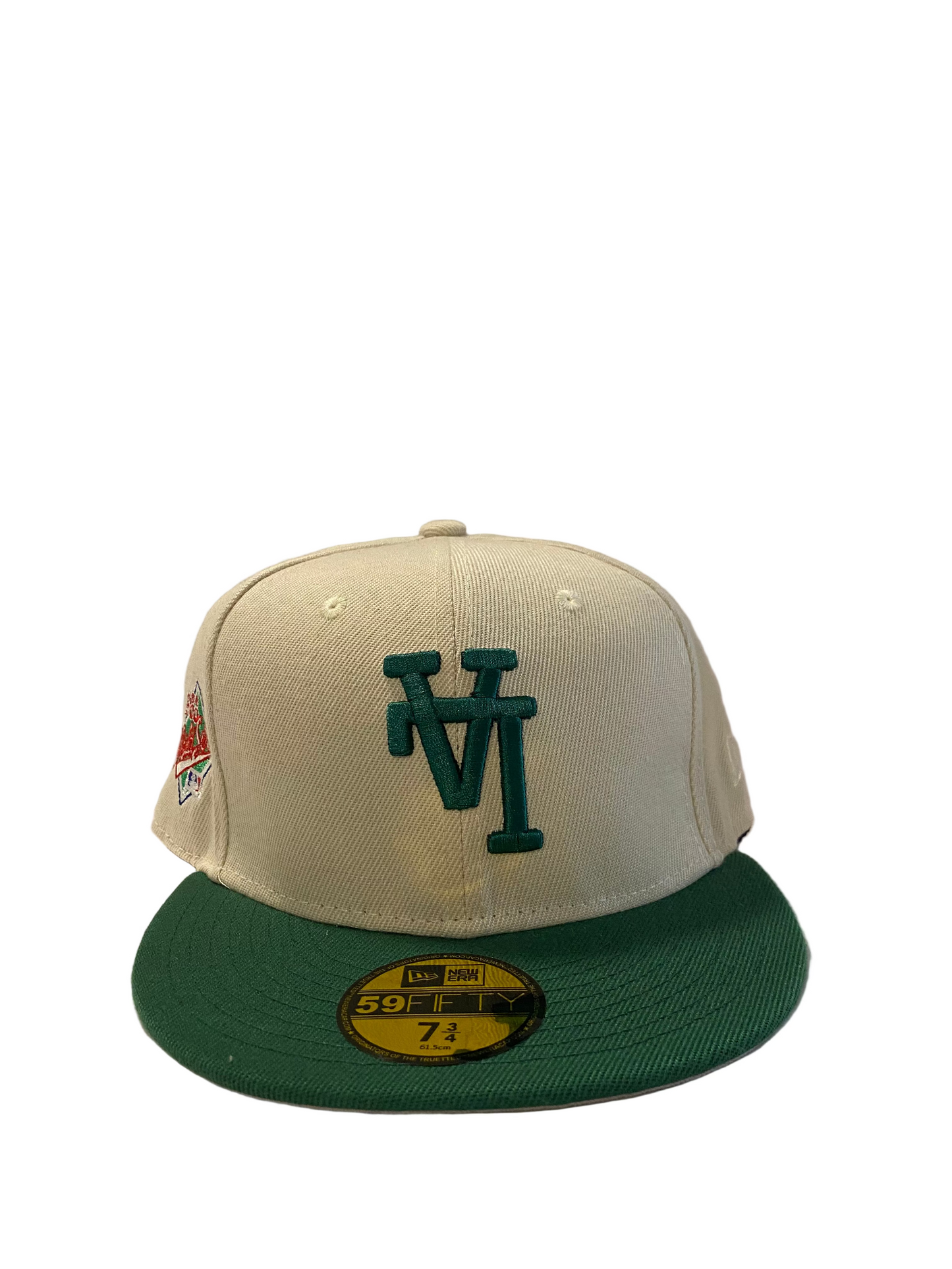 59FIFTY LOS ANGELES DODGERS GREEN & CREAM FLAT BRIM FITTED CAP