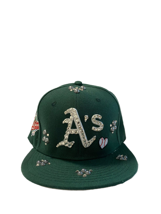 Pre Order CUSTOMIZED 59FIFTY GREEN ATHLETICS FLAT BRIM & FITTED