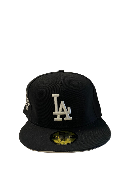 59FIFTY LOS ANGELES DODGERS BLACK FLAT BRIM FITTED CAP